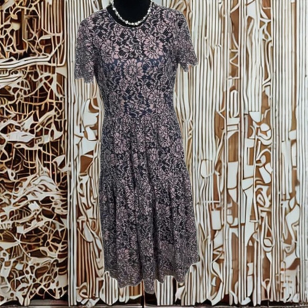 Eliza J Classic Blue  and  a soft pink dress